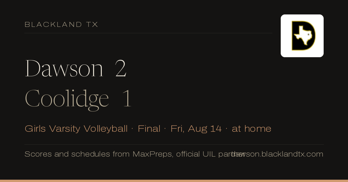 Dawson 2, Coolidge 1