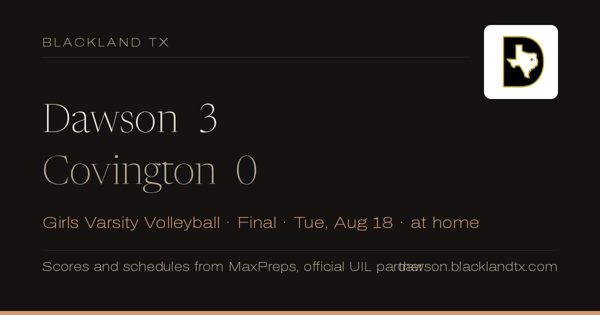 Dawson 3, Covington 0