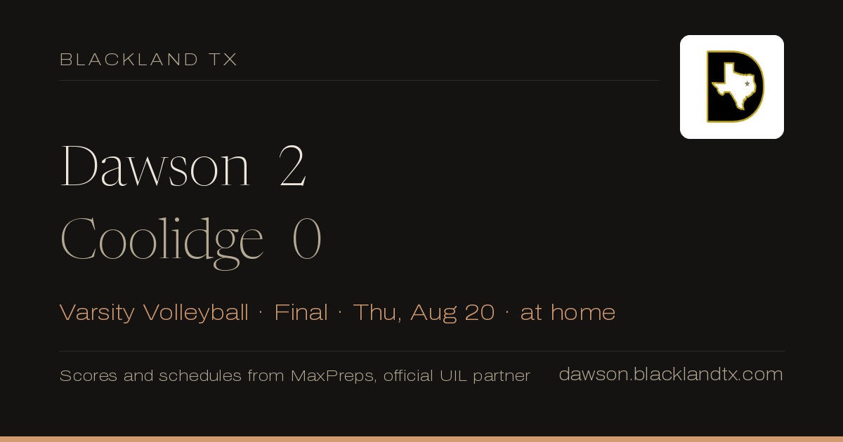 Dawson 2, Coolidge 0