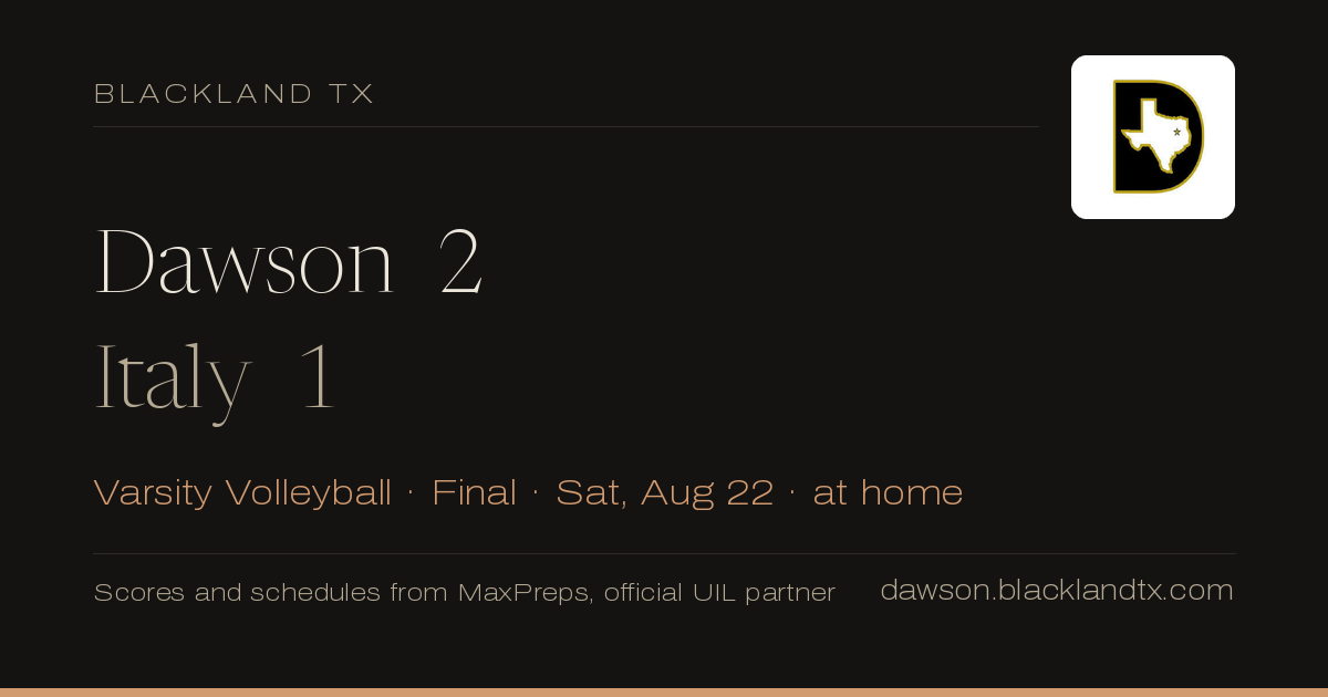 Dawson 2, Italy 1